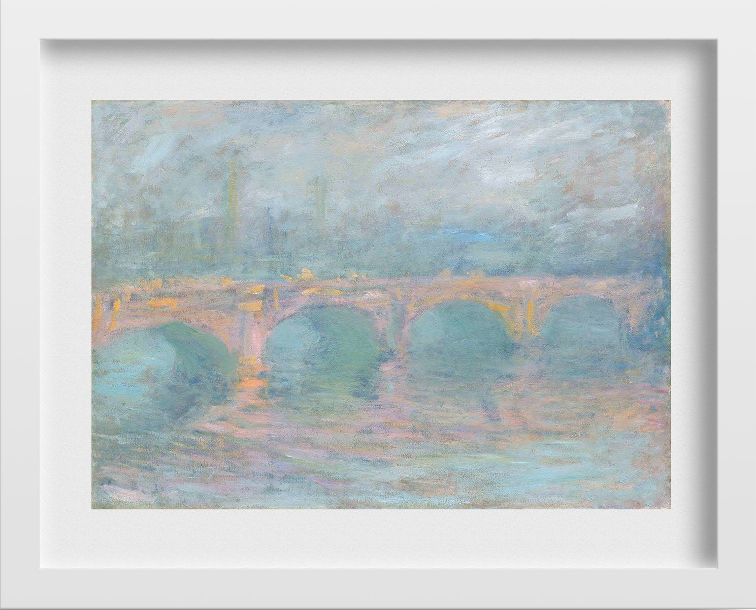 Waterloo Bridge By Claude Monet Painting - Meri Deewar 3 : 2 Horizontal Premium Wall Art Canvas by MeriDeewar