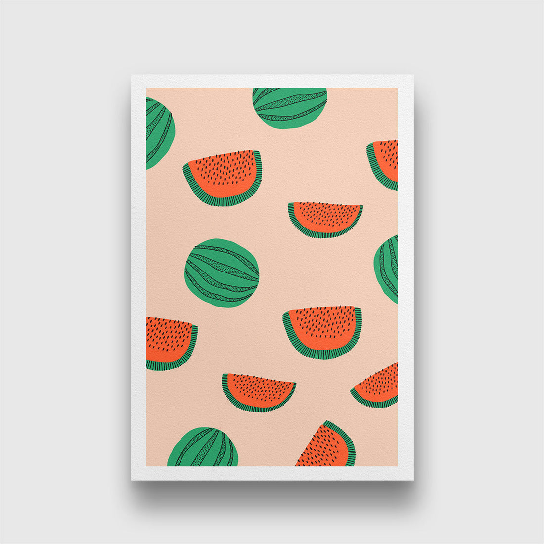 Watermelon Pattern Style Painting 2 : 3 Vertical Premium Wall Art Canvas by MeriDeewar