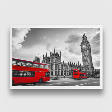 Westminster Palace in London Painting 3 : 2 Horizontal Premium Wall Art Canvas by MeriDeewar
