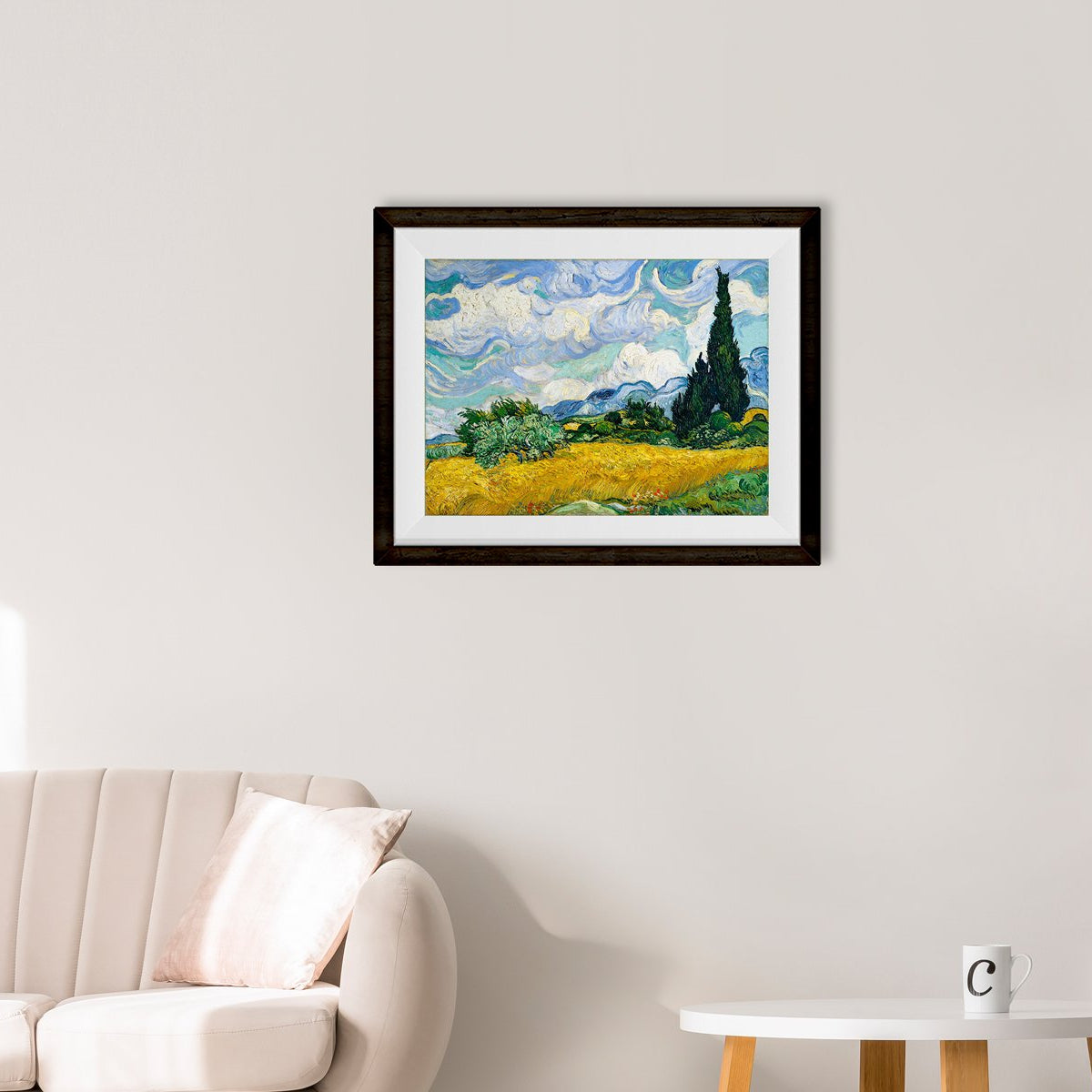 Wheat field with cypresses Painting By Van Gogh Painting - Meri Deewar 5 : 4 Horizontal Premium Wall Art Canvas by MeriDeewar