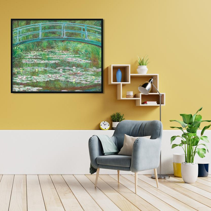 White Water Lilies By Claude Monet Painting - Meri Deewar 4 :5 Vertical Premium Wall Art Canvas by MeriDeewar