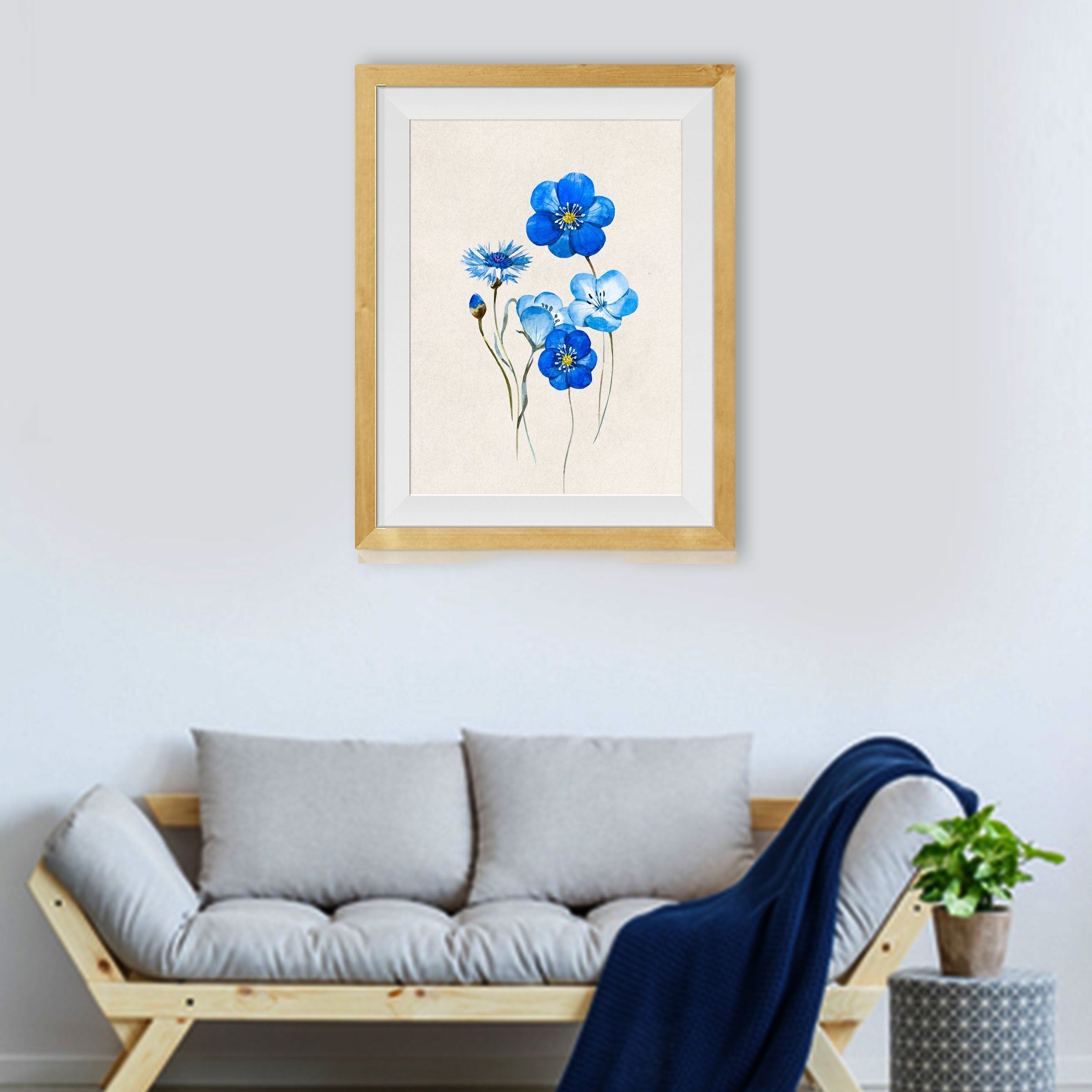 Wildflower Anemone Flowers Painting - Meri Deewar 2 : 3 Vertical Premium Wall Art Canvas by MeriDeewar
