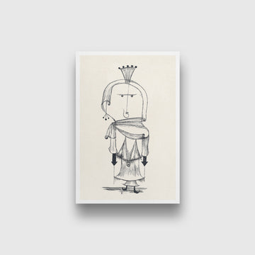Witch with a Comb painting - Meri Deewar 2 : 3 Vertical Premium Wall Art Canvas by MeriDeewar