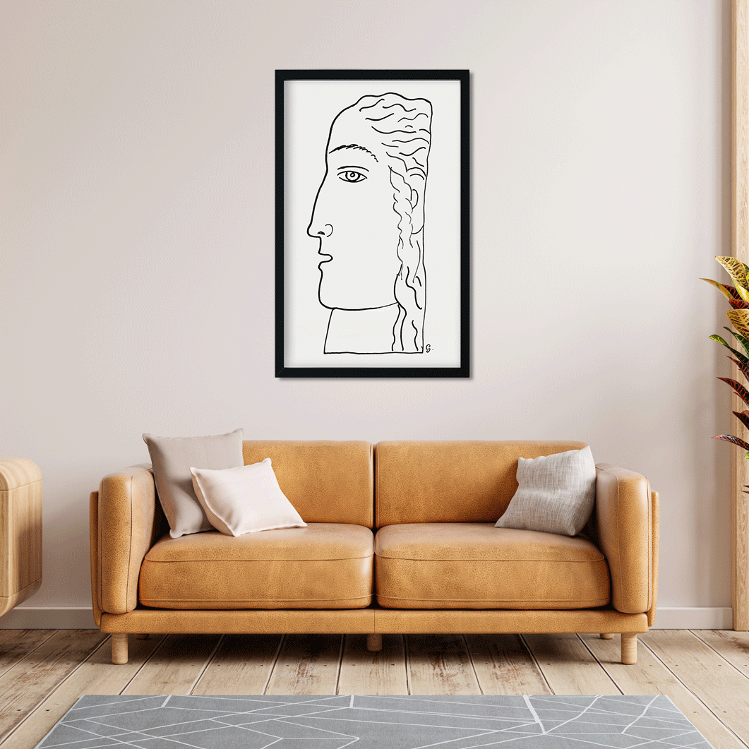 Woman head Painting 1 : 2 Vertical Premium Wall Art Canvas by MeriDeewar