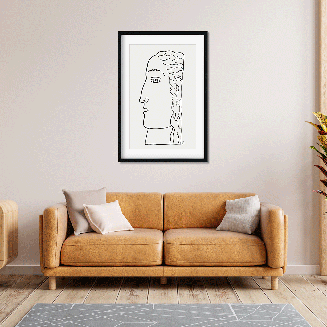 Woman head Painting 1 : 2 Vertical Premium Wall Art Canvas by MeriDeewar