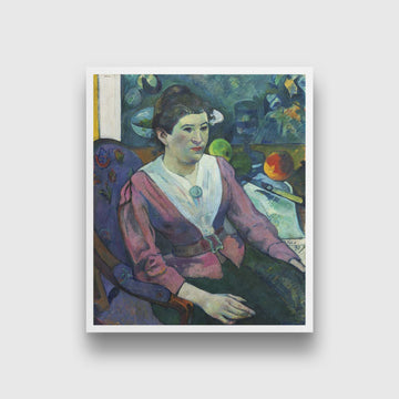 Woman in front of a Still Life Painting - Meri Deewar 5 : 6 Vertical Premium Wall Art Canvas by MeriDeewar