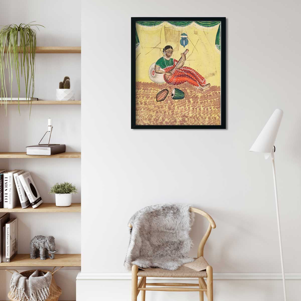 Woman Playing Music Painting 5 : 6 Vertical Premium Wall Art Canvas by MeriDeewar