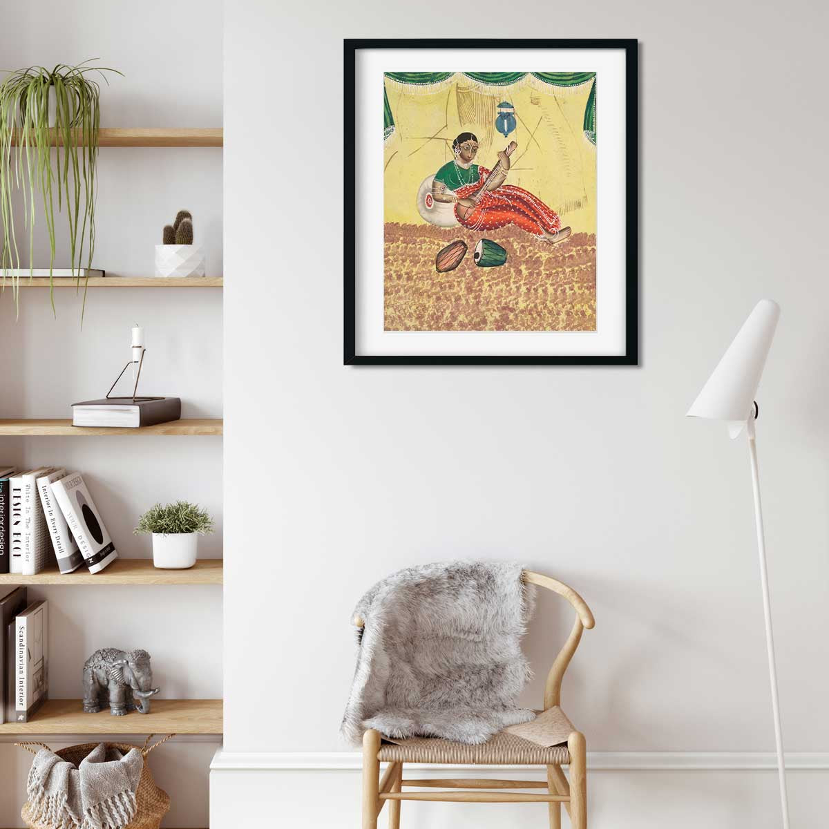 Woman Playing Music Painting 5 : 6 Vertical Premium Wall Art Canvas by MeriDeewar