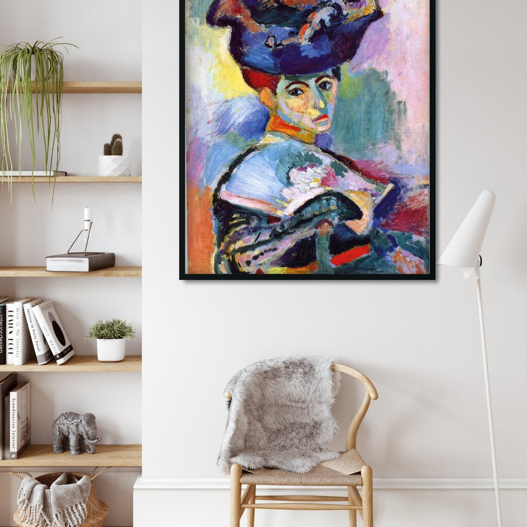 Woman With A Hat Painting - Meri Deewar 3 : 4 Vertical Premium Wall Art Canvas by MeriDeewar