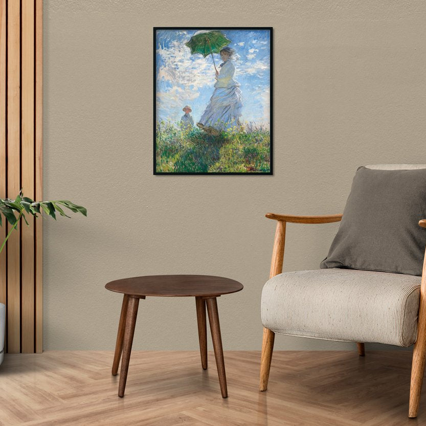 Woman with A Parasol Painting By Claude Monet - Meri Deewar 4 :5 Vertical Premium Wall Art Canvas by MeriDeewar