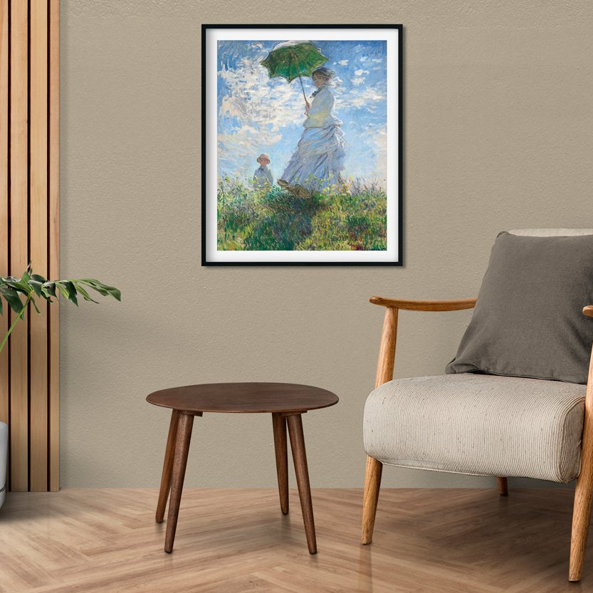 Woman with A Parasol Painting By Claude Monet - Meri Deewar 4 :5 Vertical Premium Wall Art Canvas by MeriDeewar