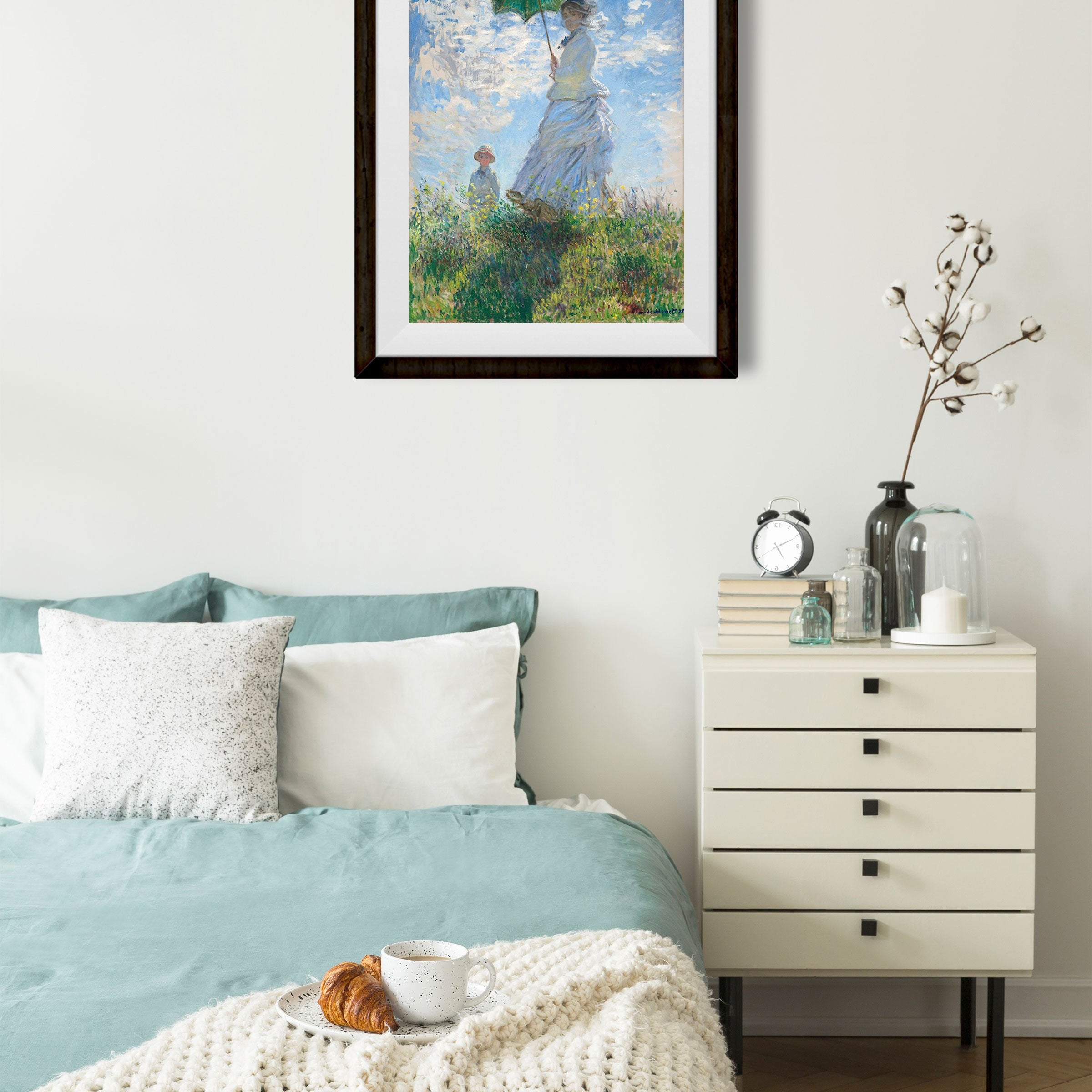 Woman with A Parasol Painting By Claude Monet - Meri Deewar 4 :5 Vertical Premium Wall Art Canvas by MeriDeewar