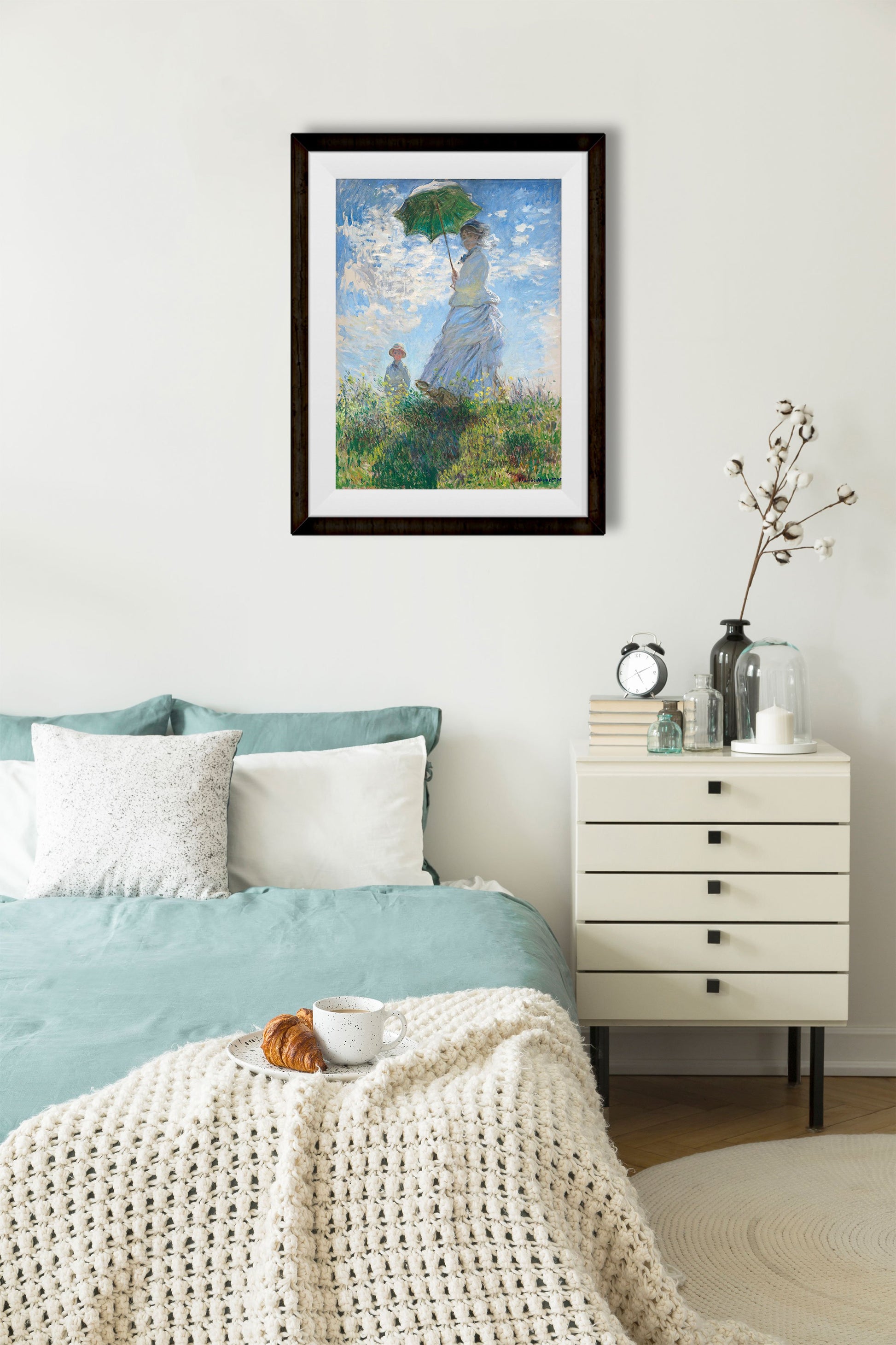 Woman with A Parasol Painting By Claude Monet - Meri Deewar 4 :5 Vertical Premium Wall Art Canvas by MeriDeewar