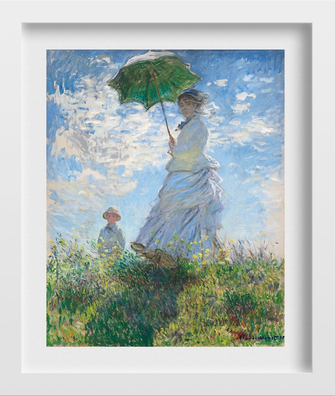 Woman with A Parasol Painting By Claude Monet - Meri Deewar 4 :5 Vertical Premium Wall Art Canvas by MeriDeewar