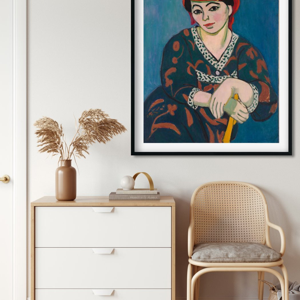 Woman With A Red Scarf Painting - Meri Deewar 4 :5 Vertical Premium Wall Art Canvas by MeriDeewar