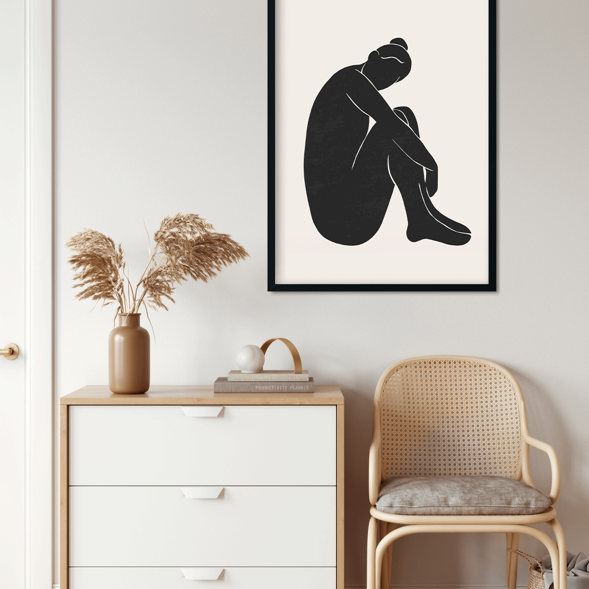 Women abstract matisse Painting 4 X 5.5 Vertical Premium Wall Art Canvas by MeriDeewar