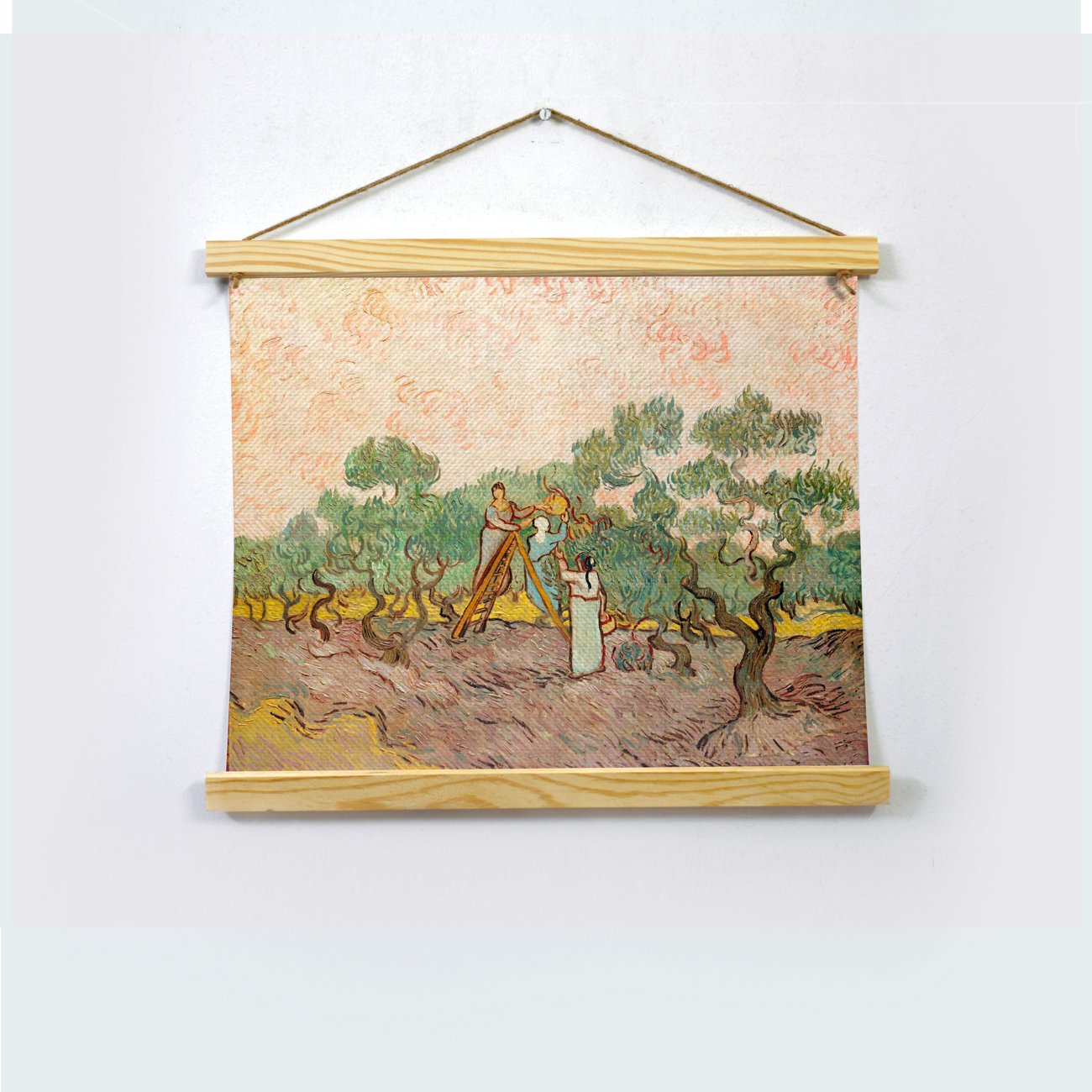 Women Picking Olives By Van Gogh Hanging Canvas Painting - Meri Deewar Hanging Canvas Premium Wall Art Canvas by MeriDeewar
