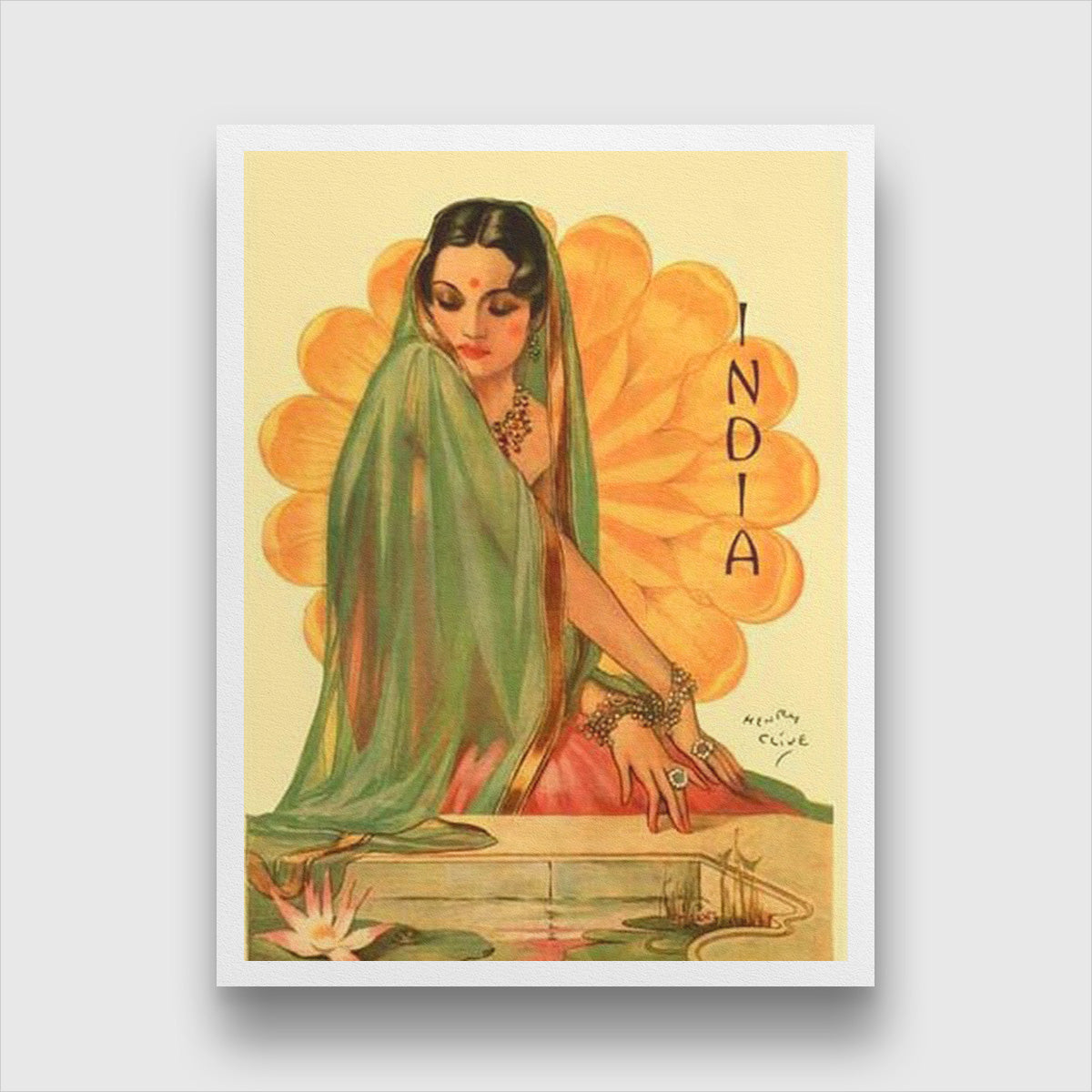 Women Vintage Poster 3 : 4 Vertical Premium Wall Art Canvas by MeriDeewar