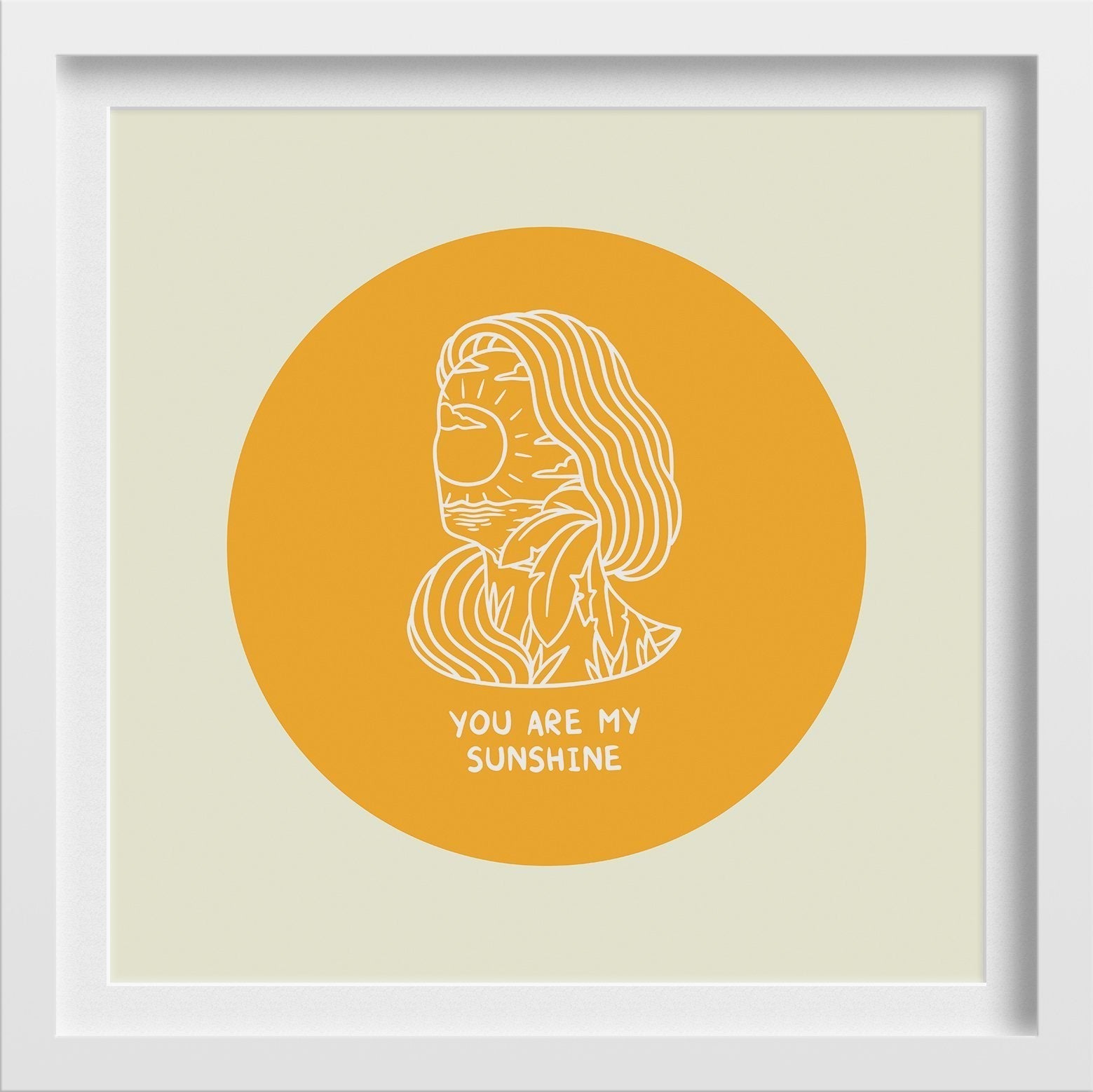 You Are My Sunshine Artwork 1 : 1 Square Premium Wall Art Canvas by MeriDeewar