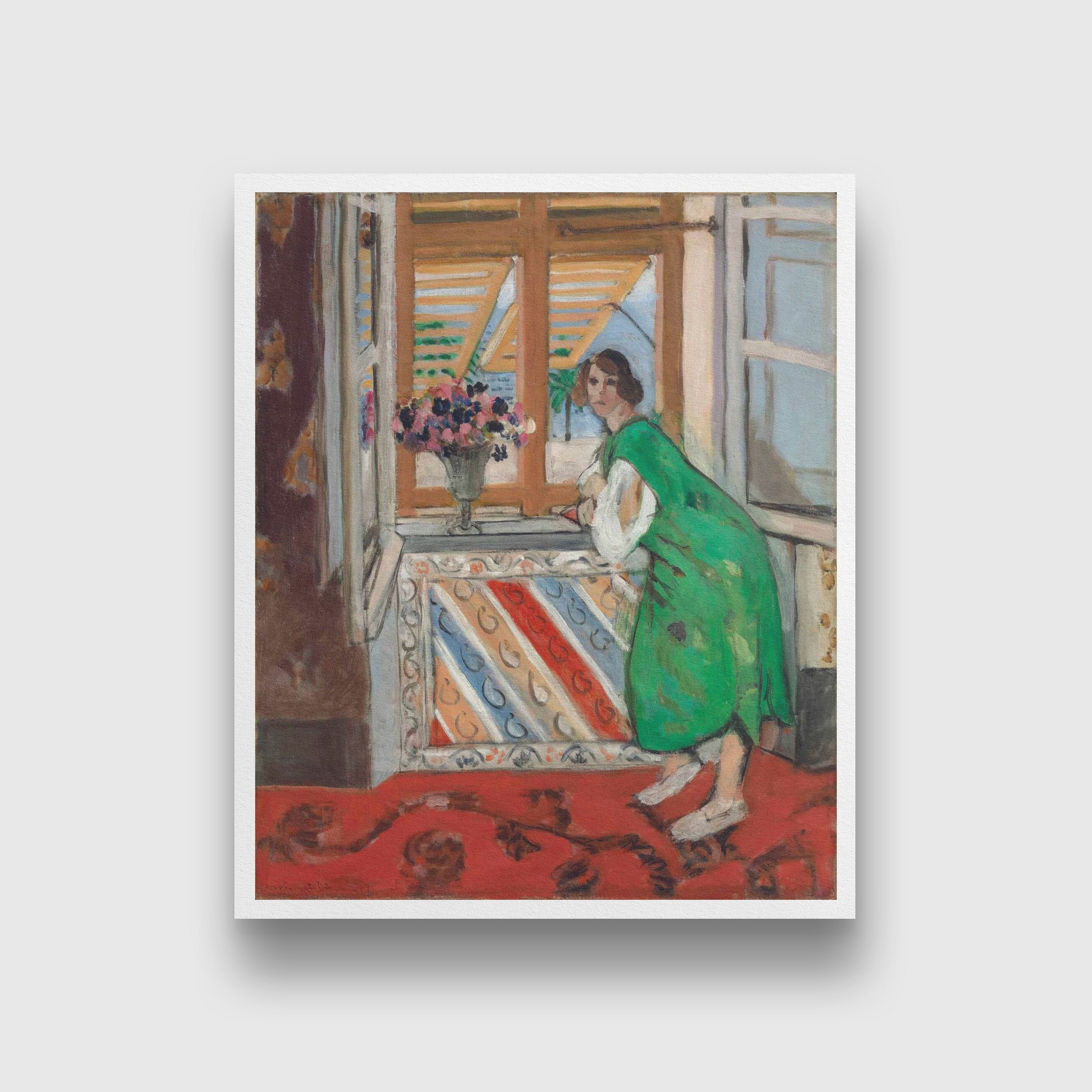 Young Girl in a Green Dress-Meri Deewar 5 : 6 Vertical Premium Wall Art Canvas by MeriDeewar