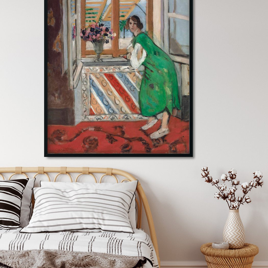 Young Girl in a Green Dress-Meri Deewar 5 : 6 Vertical Premium Wall Art Canvas by MeriDeewar