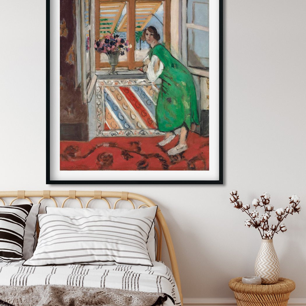 Young Girl in a Green Dress-Meri Deewar 5 : 6 Vertical Premium Wall Art Canvas by MeriDeewar