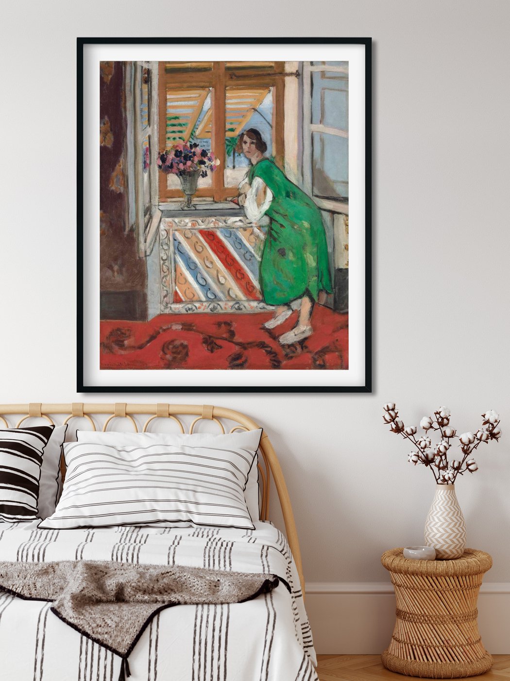 Young Girl in a Green Dress-Meri Deewar 5 : 6 Vertical Premium Wall Art Canvas by MeriDeewar