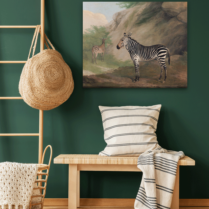 Zebra Painting 6 : 5 Horizontal Premium Wall Art Canvas by MeriDeewar
