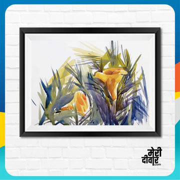 This yellow flower watercolor painting will add the right flowery vibes to your home.