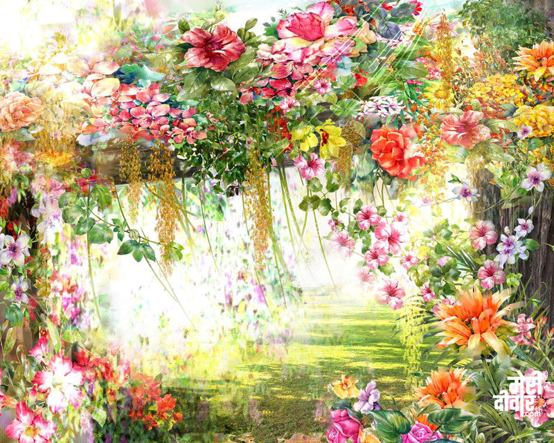 These flowers adorning a branch looks like a gateway to heaven on earth.