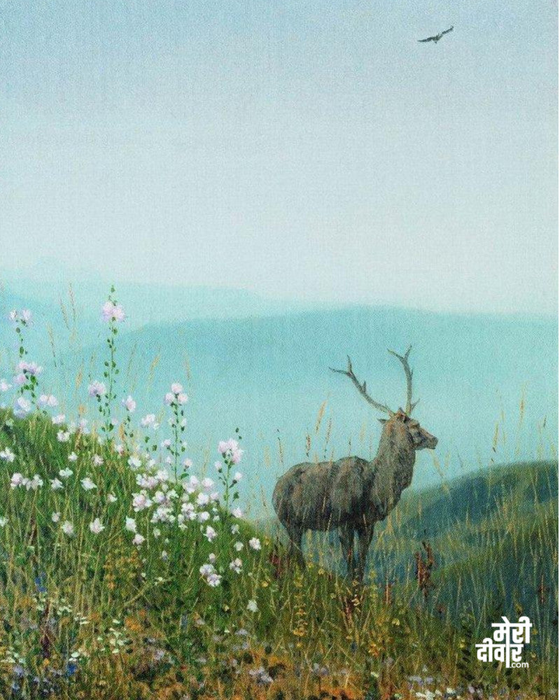 In the Altau mountains, realism style.