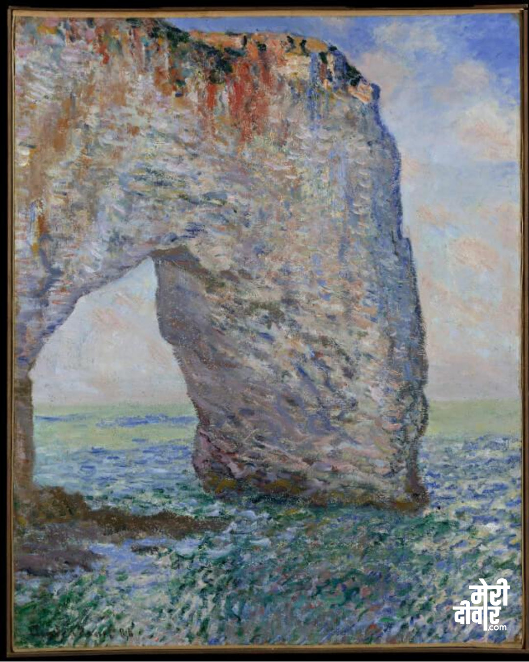 THE MANNEPORTE NEAR ETRETAT PAINTING, CLAUDE MONET