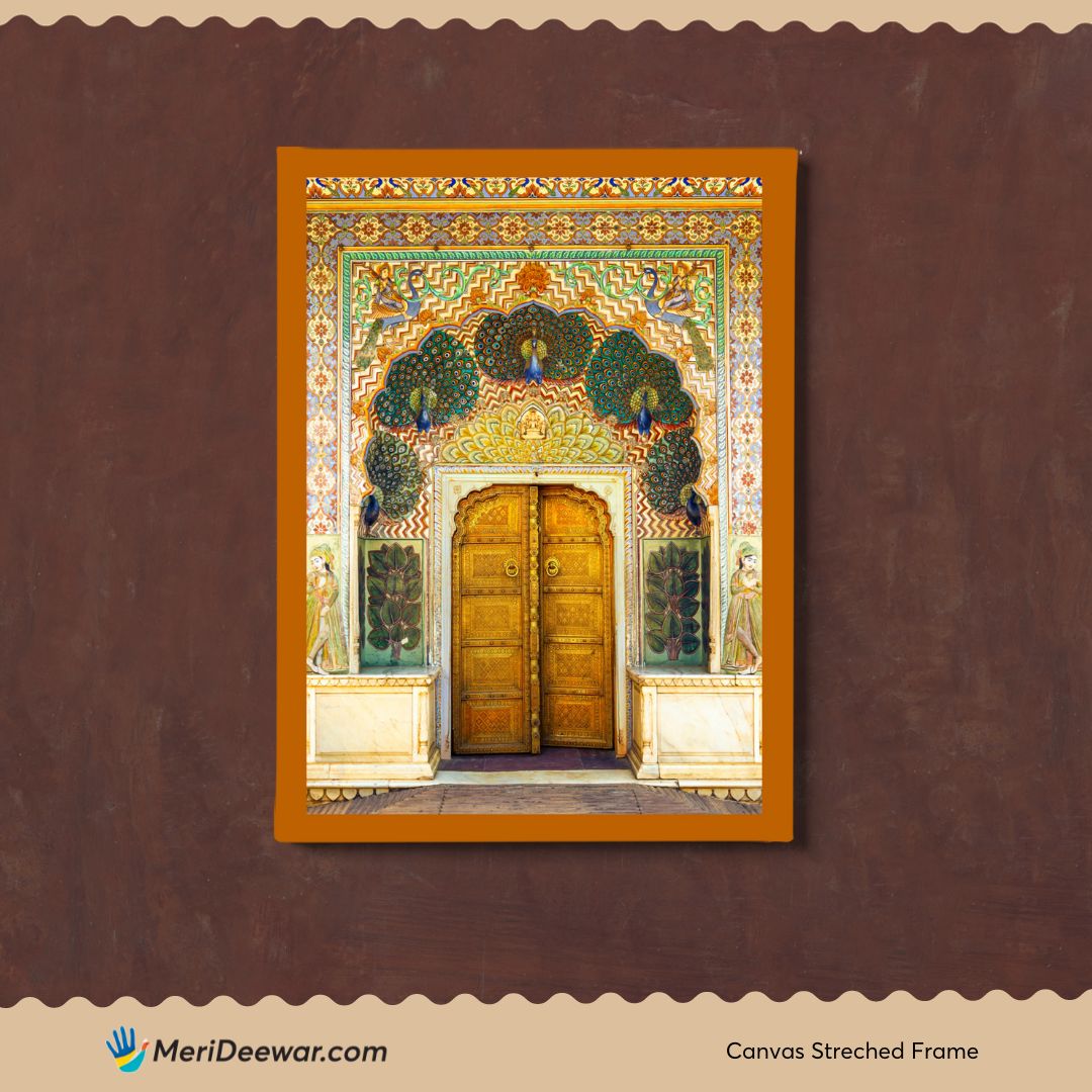 Jaipur City Palace Door Art - Authentic Indian Wall Painting