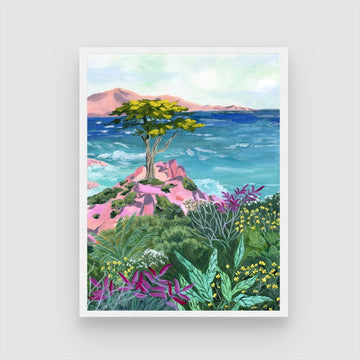 Decorative Lone Cypress Art Print for Modern Interiors