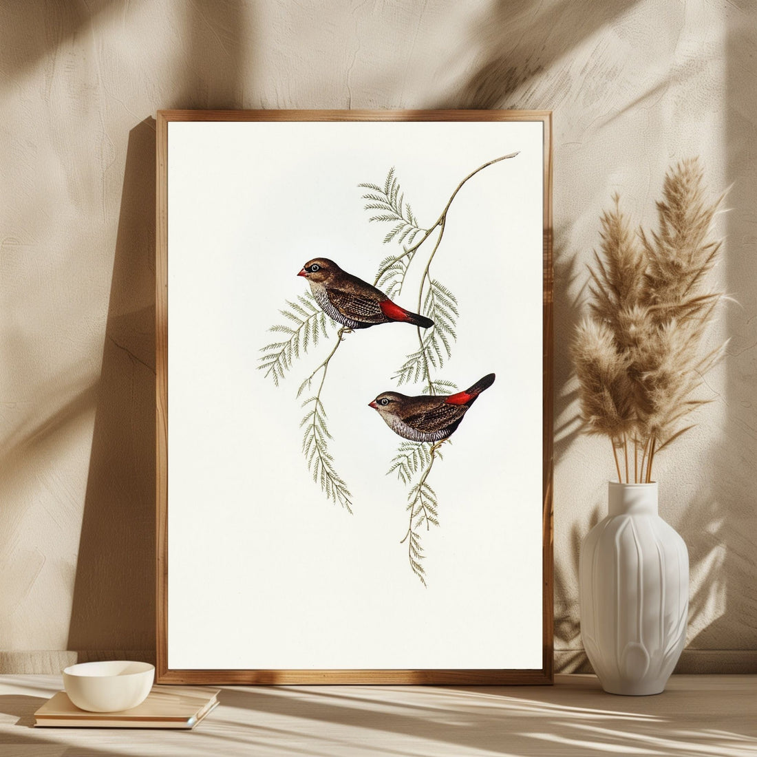 Peaceful Birds on Branch Canvas - Artistic Wall Decor - MeriDeewar