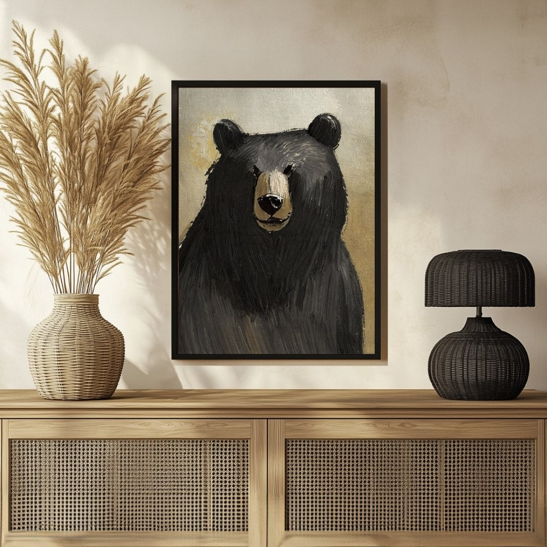 Bear Abstract Canvas - Unique Wall Art for Living Room