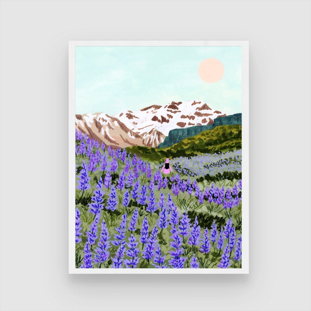 Vibrant Lupine Art Print - Perfect for Living Room Decor | MeriDeewar