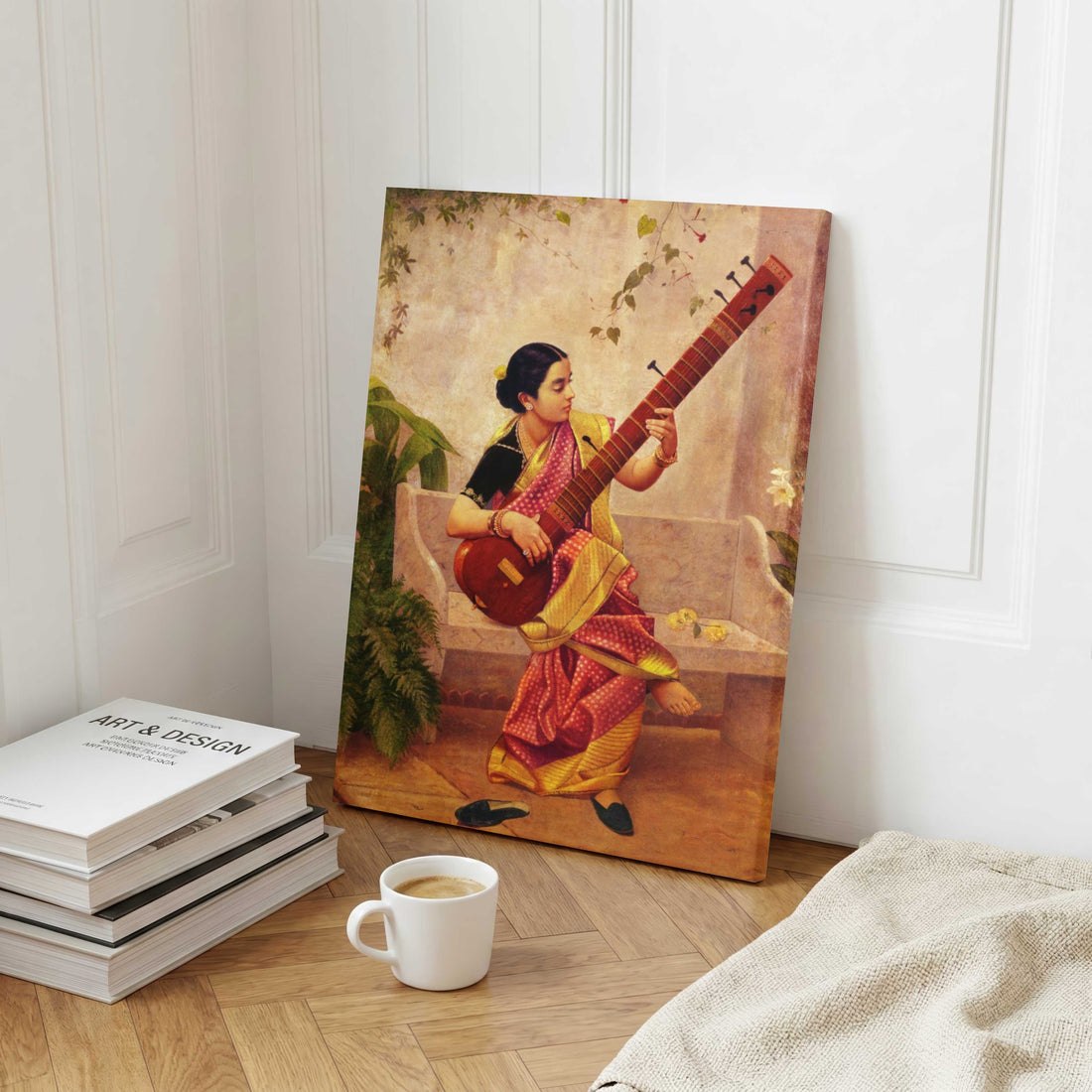 Kadambari Painting by Raja Ravi Varma | Classic Indian Literature Wall Art by MeriDeewar 4 X 5.5 Vertical Premium Wall Art Canvas by MeriDeewar