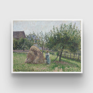 Apple Trees in Eragny, Sunny Morning Painting by Camille Pissarro