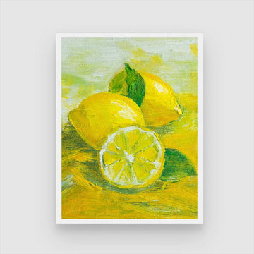 Vibrant Lemon Abstract Art - Modern Wall Decor