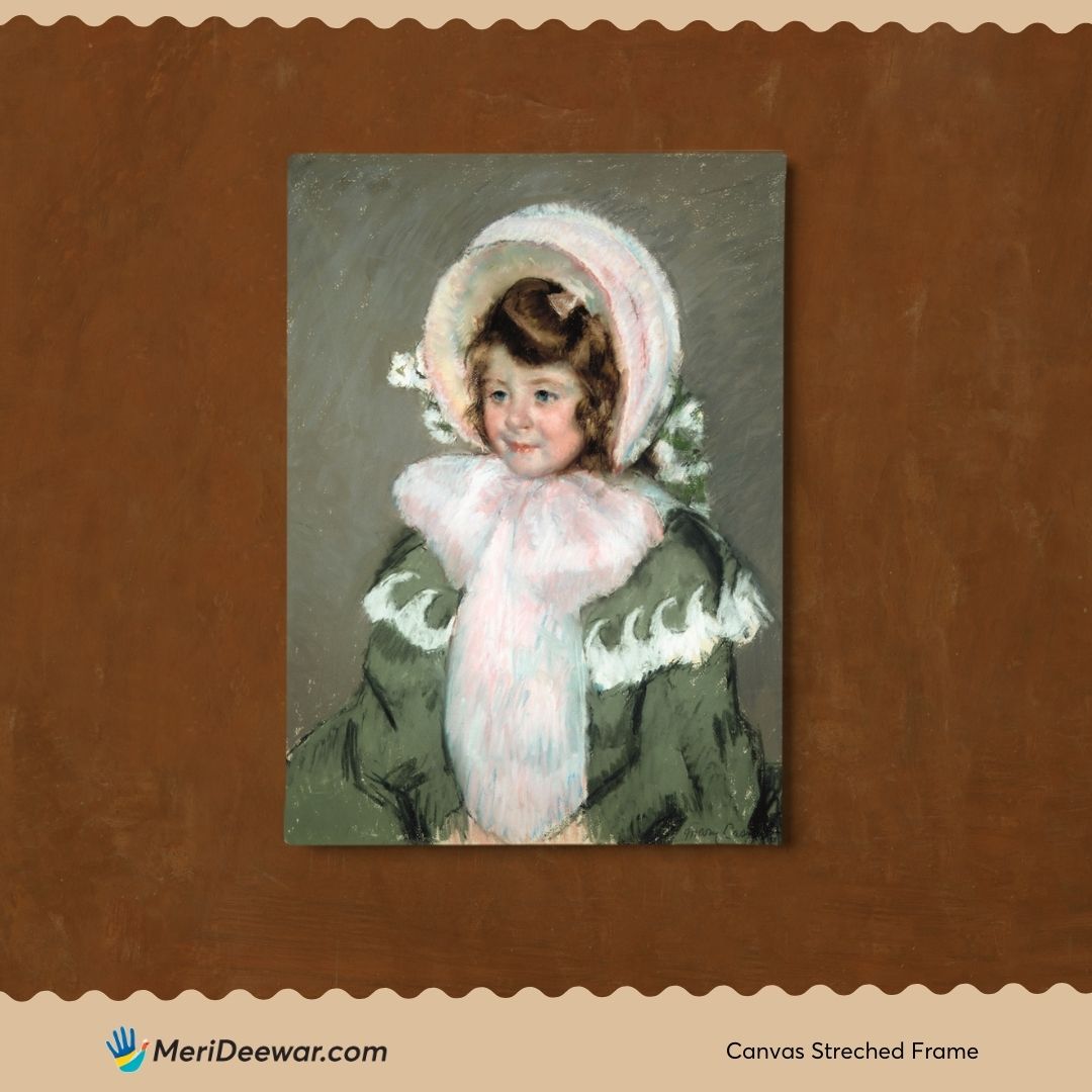 Cute Child in Green Coat by Mary Cassatt