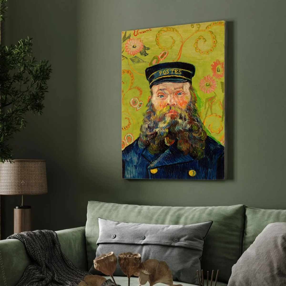 Van Gogh Postman Portrait Painting for Living Room | Joseph Roulin Wall Art | MeriDeewar 3 : 4 Vertical Premium Wall Art Canvas by MeriDeewar