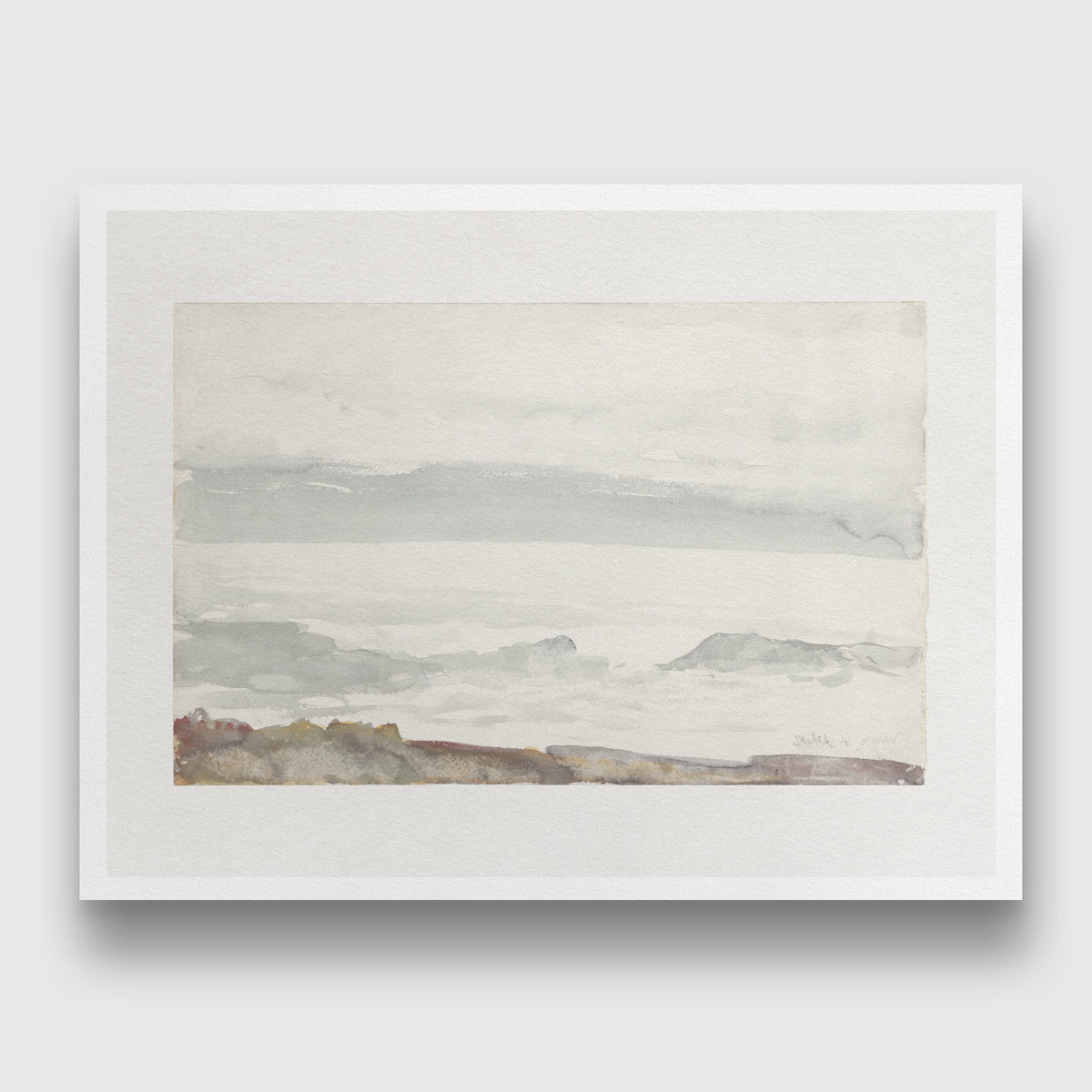 Vintage Landscape Foggy Walk Abstract Painting