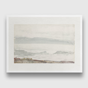 Vintage Landscape Foggy Walk Abstract Painting