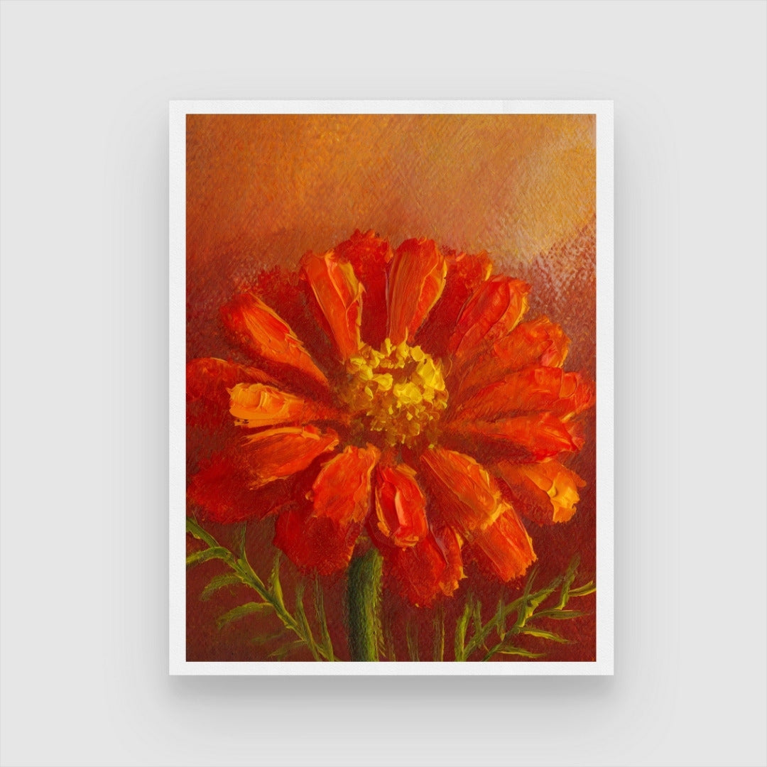 Abstract Marigold Artwork on Canvas - Perfect for Home Decor