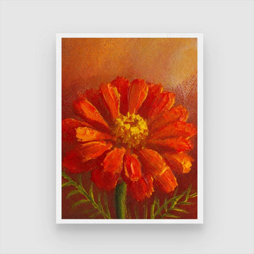 Abstract Marigold Artwork on Canvas - Perfect for Home Decor