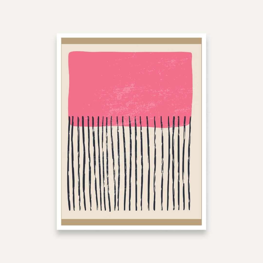 Pink Abstract Painting for Bedroom | Modern Colour Block Wall Art Print 4 :5 Vertical Premium Wall Art Canvas by MeriDeewar