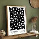 Bauhaus Germany "Exhibition 1919" Interlocking Semi-Circle Tessellation Poster | Vertical High-Contrast White Framed Wall Art 2 : 3 Vertical Premium Wall Art Canvas by MeriDeewar