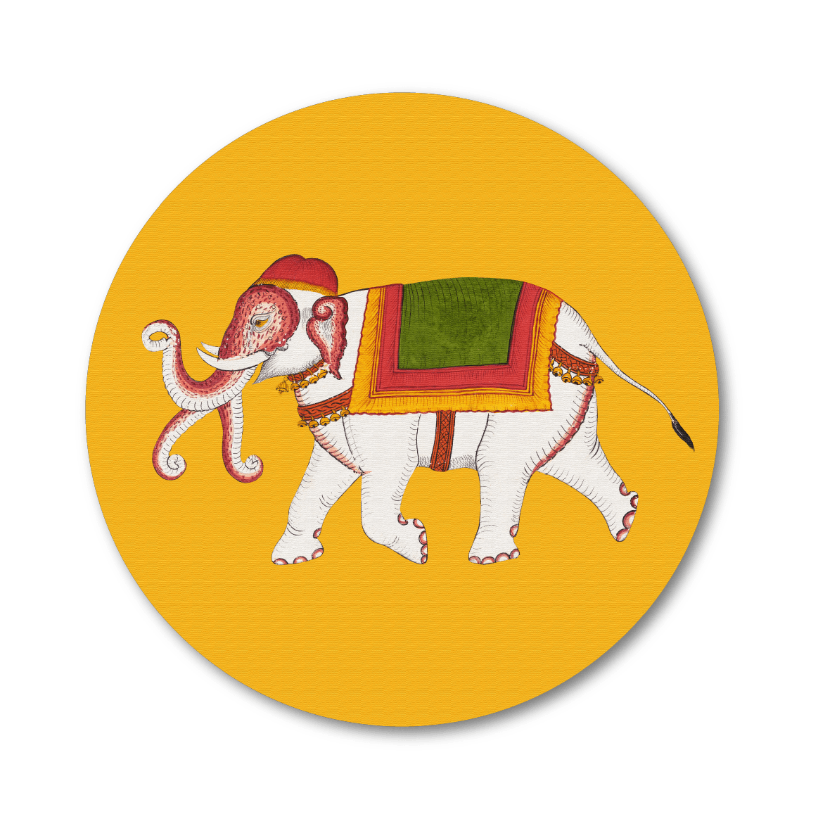 Elephant Circular Canvas Frame