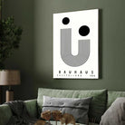 Bauhaus "Ausstellung 1923" Minimalist Linear U-Shape & Circles Poster | Vertical High-Contrast White Framed Wall Art 2 : 3 Vertical Premium Wall Art Canvas by MeriDeewar